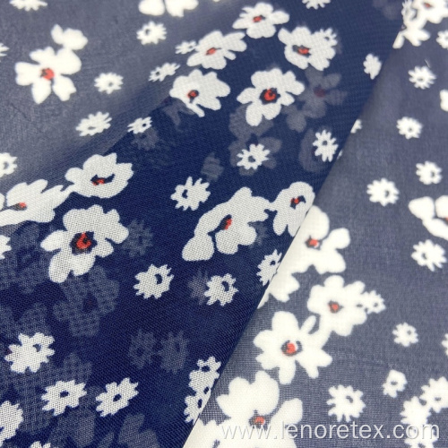 Polyester Rose Flower Woven 75D Chiffon Print Fabric